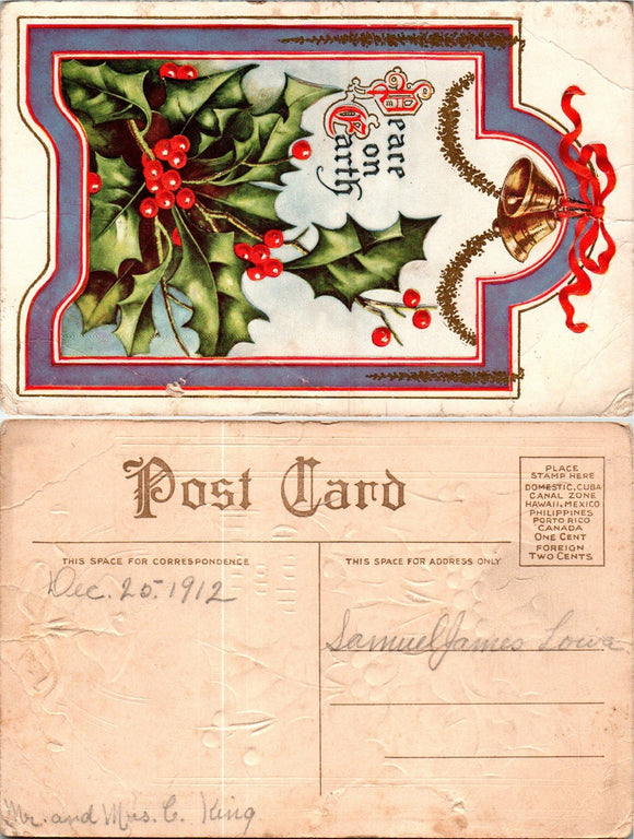 Postcard 1912 Christmas unposted $$ 383810 ISH