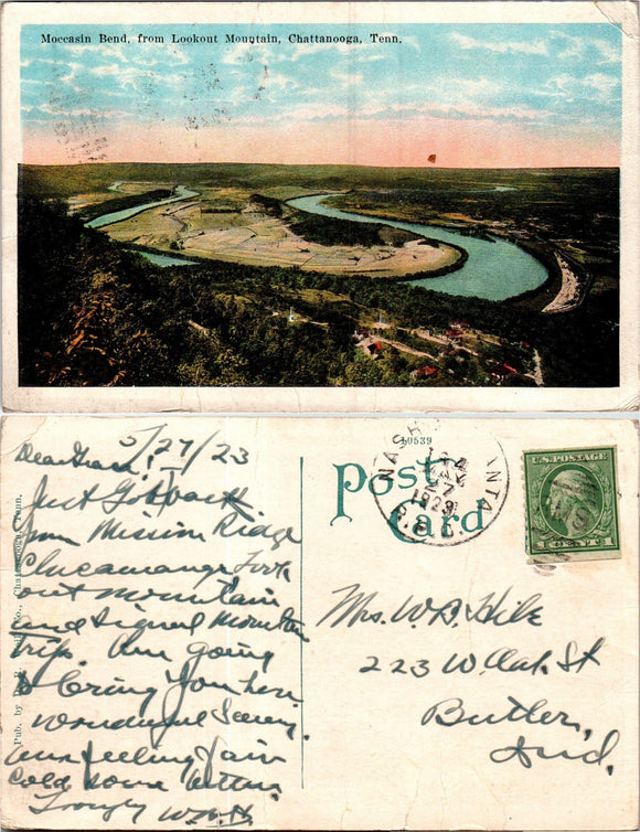 Postcard 1923 Lookout Mtn TN to Butler IN $$ 383819 ISH