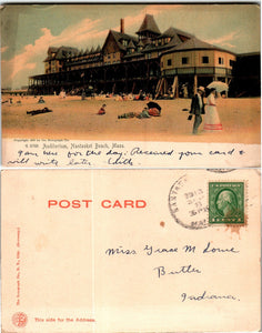 Postcard 1913 UB Nantucket Beach MA to Butler IN $$ 383823 ISH