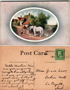 Postcard 1910 Farm Scene Waterloo to Butler IN $$ 383840 ISH
