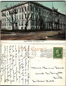 Postcard 1910 High School Ft. Wayne to Butler IN $$ 383847 ISH