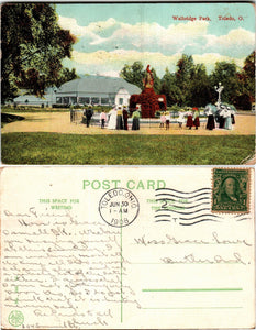 Postcard 1908 Walbridge Park Toledo to Butler IN $$ 383865 ISH