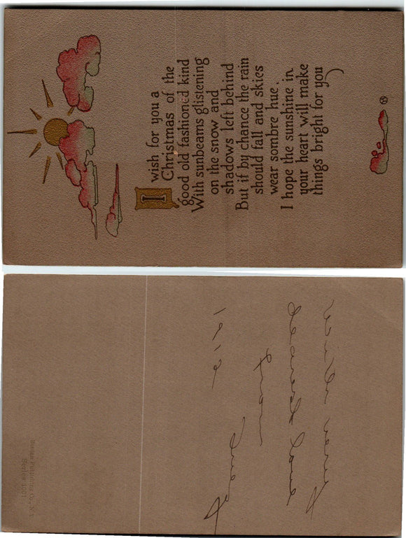 Postcard 1912 Christmas Card $$ 383895 ISH