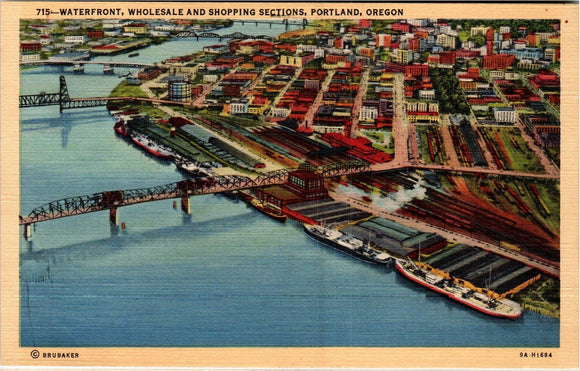 Postcard Waterfront Portland OR unaddressed $$ 383909 ISH