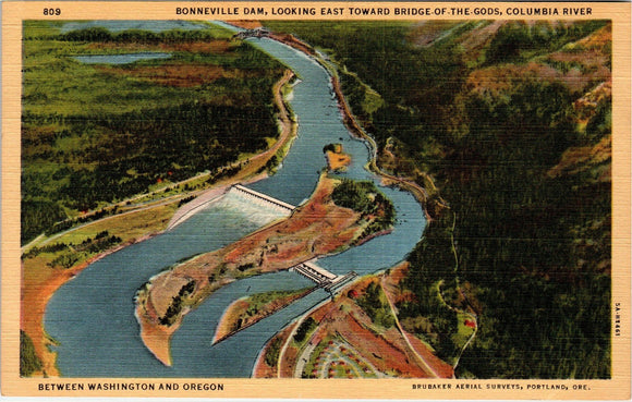 Postcard Bonneville Dam Scene Columbia R. OR unaddressed $$ 383917 ISH