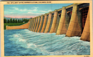 Postcard Bonneville Dam Scene Columbia R. OR unaddressed $$ 383921 ISH
