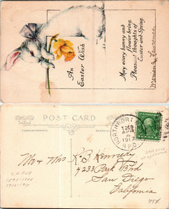 Postcard 1917 Easter RPO to San Diego CA $$ 383929 ISH