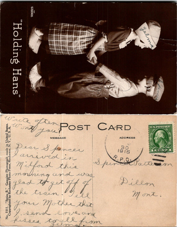 Postcard 1915 Romance RPO to Dillon MT $$ 383937 ISH