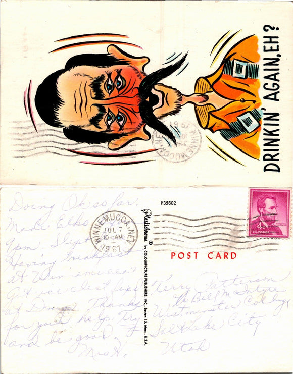 Postcard 1961 Humor Winnemucca NE to Salt Lake City UT $$ 383944 ISH