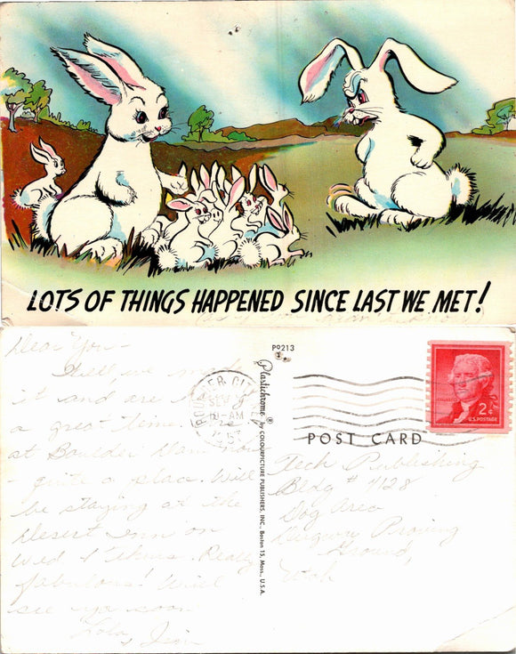 Postcard 1957 Humor Boulder City NE to Dugway PG UT $$ 383947 ISH