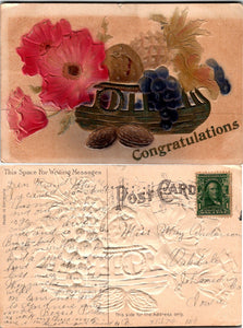Postcard VINTAGE EMBOSSED Congratulations to Iowa $$ 383951 ISH