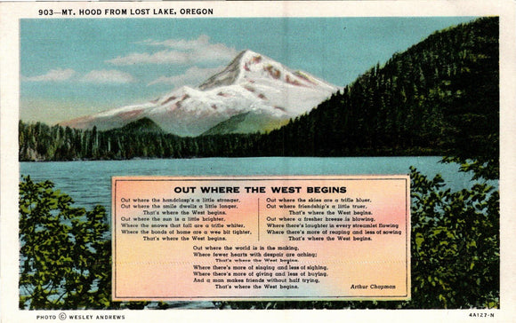 Postcard Mt. Hood with Poem unaddressed $$ 383959 ISH
