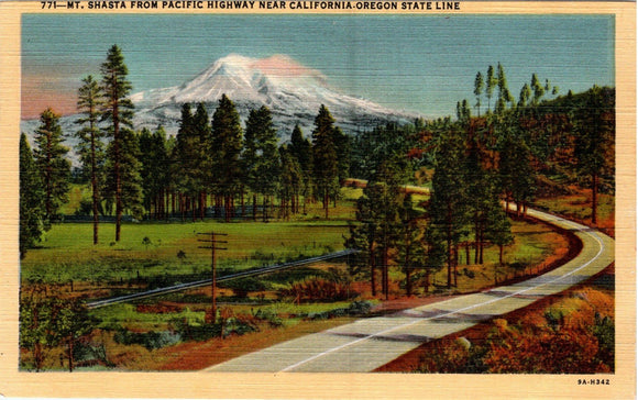 Postcard Mt. Shasta from Pacific Highway unaddressed $$ 383962 ISH