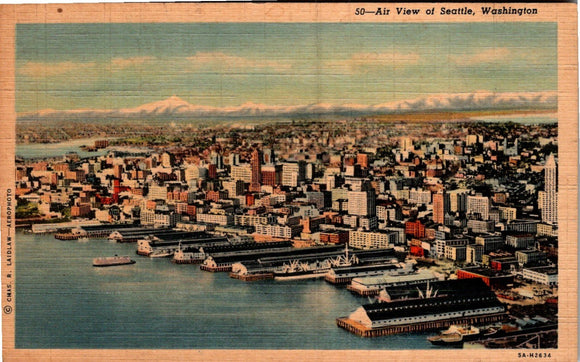 Postcard Seattle WA Aerial View unaddressed $$ 383970 ISH