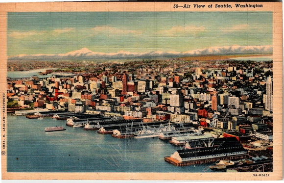 Postcard Seattle WA Aerial View unaddressed $$ 383971 ISH