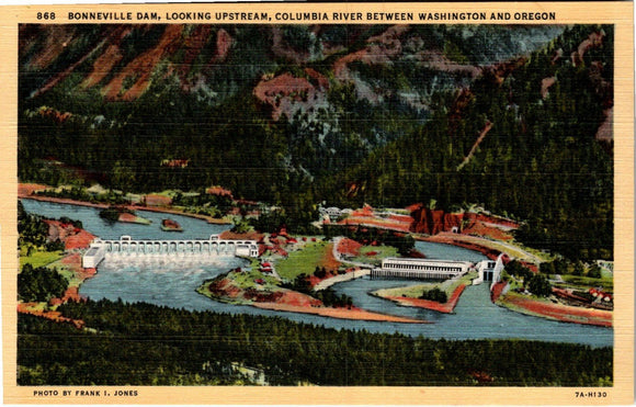 Postcard Bonneville Dam unaddressed $$ 383972 ISH