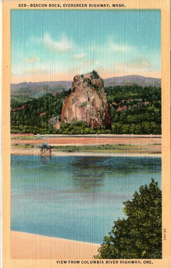 Postcard Columbia River View Beacon Rock unaddressed $$ 383974 ISH