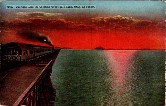 Postcard Salt Lake UT Overland Limited Train unaddressed $$ 383976 ISH