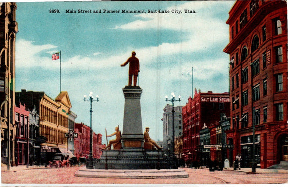 Postcard Pioneer Monument Salt Lake City UT unaddressed $$ 383988 ISH