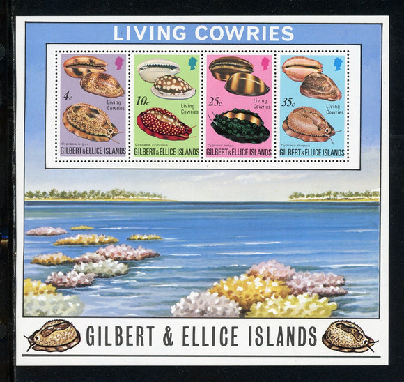 Gilbert & Ellice Islands Scott #244a MNH S/S Cowries FAUNA CV$16+ 384049