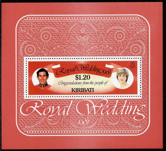 Kiribati Scott #379 MNH S/S Prince Charles Lady Diana Wedding $$ 384152