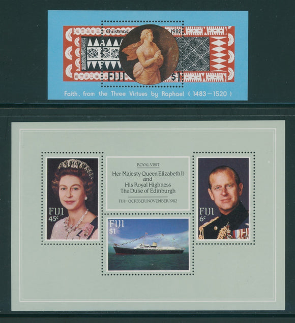 Fiji Scott #476//480 MNH S/S 1982 Christmas and Royal Visit CV$5+ 384164