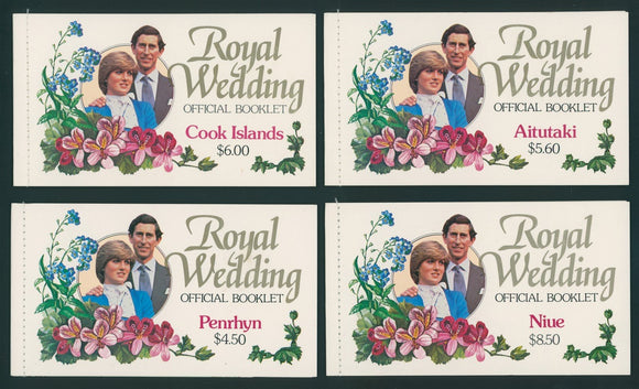 British Oceania OS #1 MNH BOOKLETS (4) Prince Charles Lady Diana Wed $$ 384183