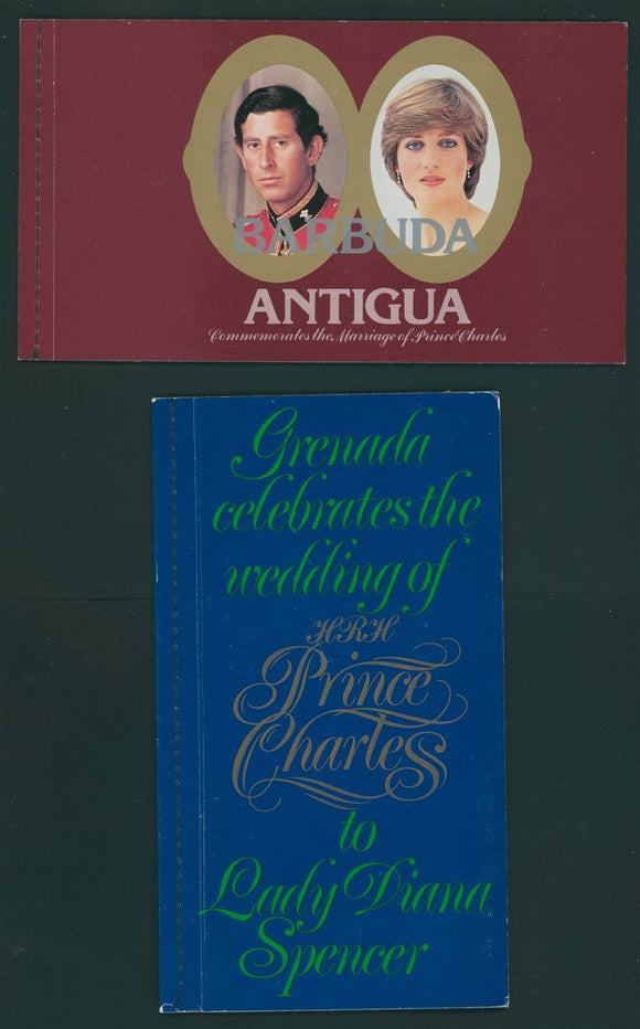 British Caribbean OS #3 SA BOOKLETS (2) Prince Charles Lady Diana Wed $$ 384186