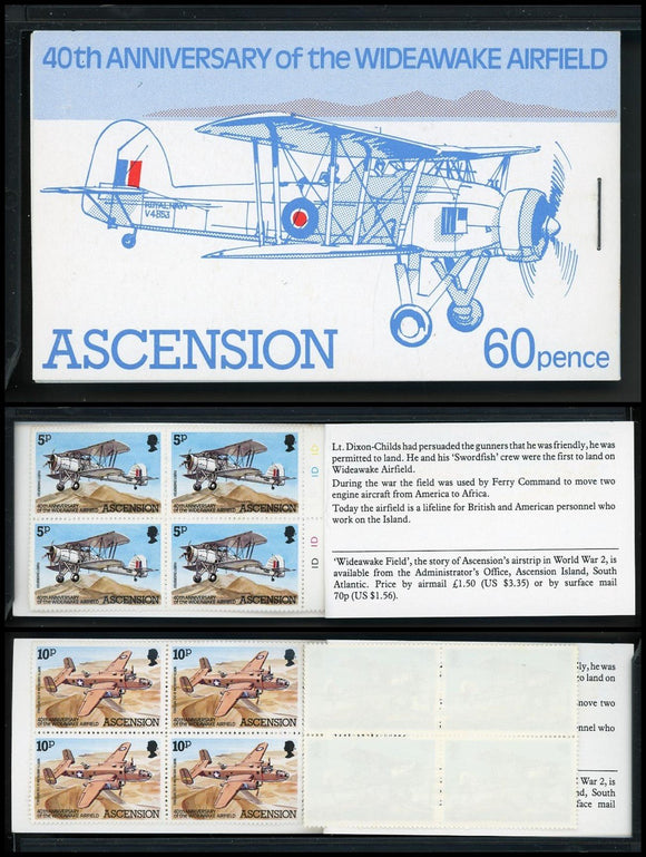 Ascension Scott #310 MNH BOOKLET Wideawake Airfield 40th ANN CV$7+ 384204