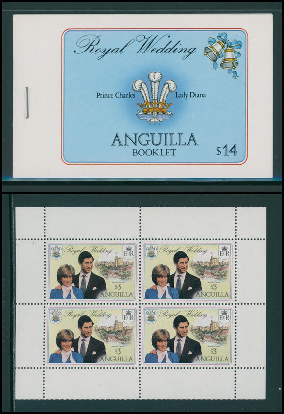 Anguilla Scott #446c MNH BOOKLET Prince Charles Lady Diana Wedding CV$6+ 384205