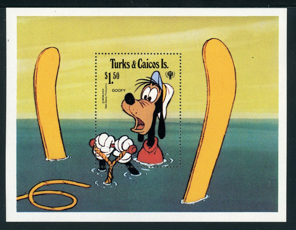 Turks & Caicos Islands Scott #408 MNH S/S Goofy 1979 Disney IYC $$ 384257