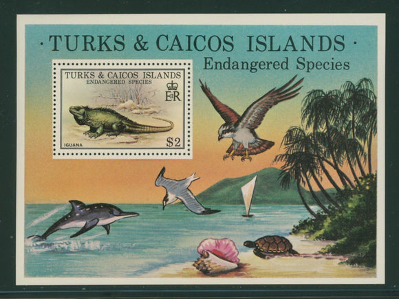 Turks & Caicos Islands Scott #385 MNH S/S Endangered Species CV$3+ 384261