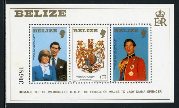 Belize Scott #554 MNH S/S Prince Charles Lady Diana Wedding CV$3+ 384289