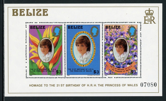 Belize Scott #624 MNH S/S Princess Diana 21st Birthday CV$15+ 384290