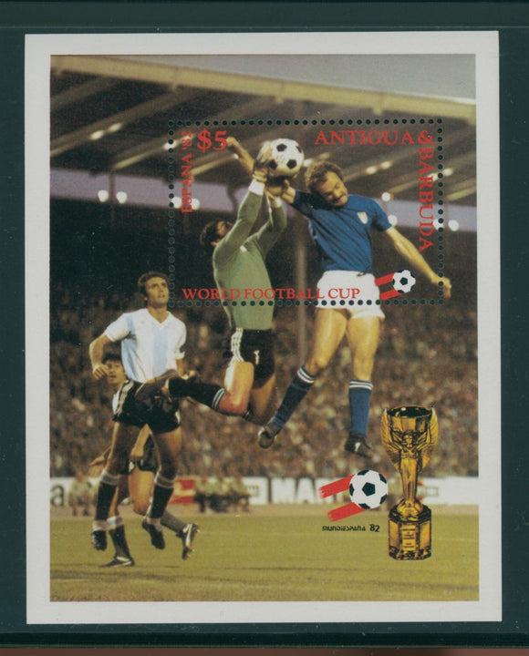 Antigua Scott #652 MNH S/S WORLD CUP 1982 Spain Soccer Football CV$6+ 384327