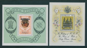 Barbuda Assortment #1 MNH S/S Prince Charles Lady Diana Wedding $$ 384342
