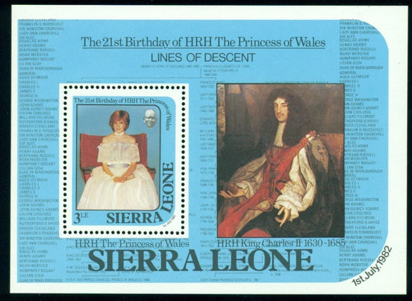 Sierra Leone Scott #534 MNH S/S Princess Diana 21st Birthday CV$3+ 384394