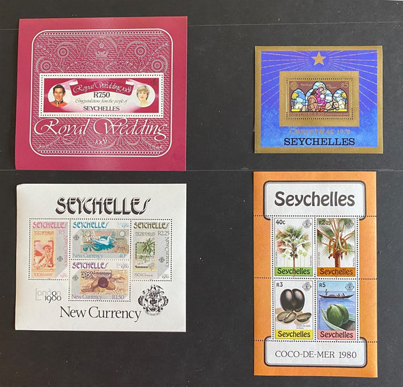 Seychelles Scott #445//479A MNH Souvenir Sheets 1979-'81 CV$8+ 384400