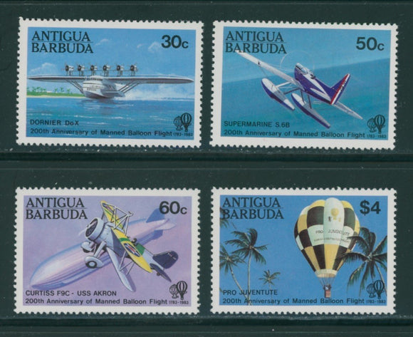 Antigua Scott #726-729 MNH Manned Flight Bicentenary CV$6+ 384562