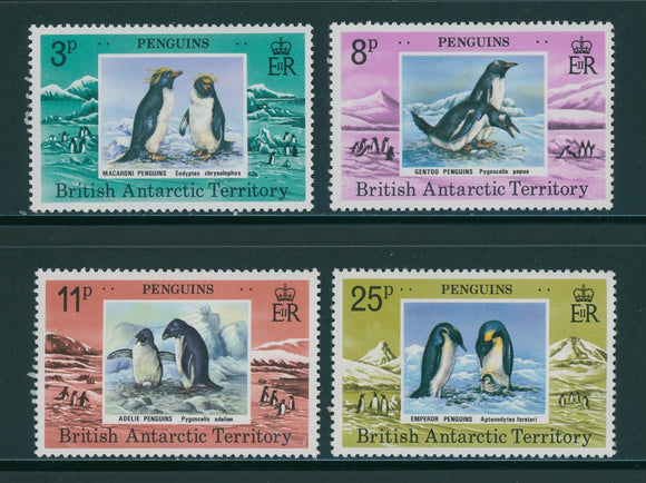 British Antarctic Territory Scott #72-75 MNH Penguins Birds FAUNA CV$20+ 384621