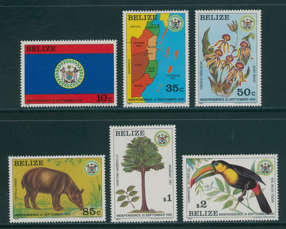 Belize Scott #594-599 MNH Independence Flora Fauna CV$57+ 384680