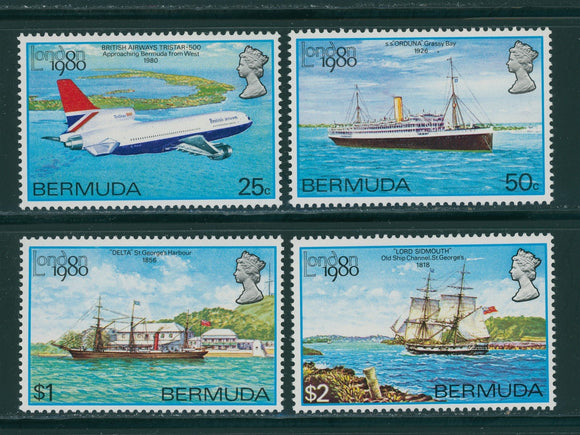 Bermuda Scott #393-396 MNH London '80 Stamp EXPO CV$4+ 384694
