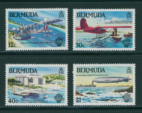 Bermuda Scott #441-444 MNH Manned Flight Bicentenary CV$7+ 384698