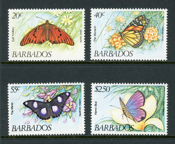 Barbados Scott #602-605 MNH Moths and Butterflies CV$13+ 384725