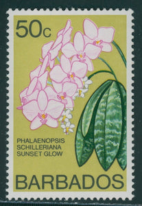 Barbados Scott #407 MNH Orchids 50c FLORA CV$7+ 384737