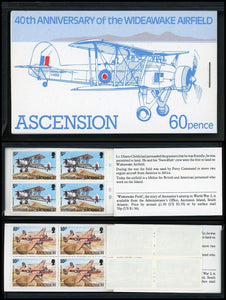 Ascension Scott #310 MNH BOOKLET 2 BLOCKS Wideawake Airfield 40th ANN CV$7+