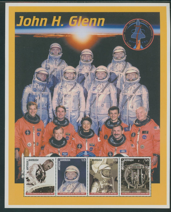 Antigua Scott #2242 MNH SHEET of 4 John Glenn Space Explorer CV$6+