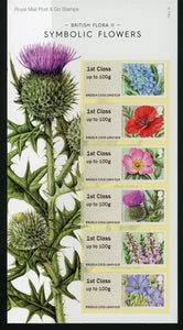 Great Britain OS #140 SA Post & Go 1st Class up to 100g Symbolic Flowers $$