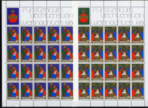 Liechtenstein Scott #726-728 MNH SHEETS of 20 Christmas 1981 CV$28+