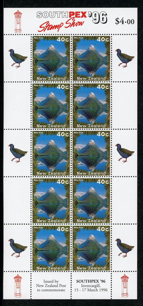 New Zealand Scott #1312b MNH S/S SOUTHPEX '96 Stamp EXPO CV$12+